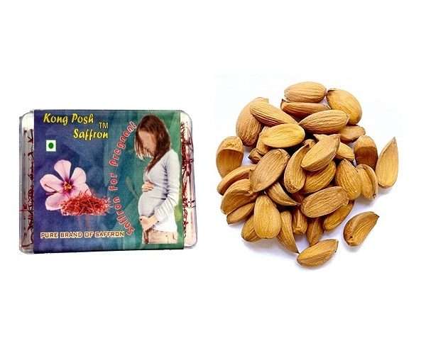 Saffron for pregnant woman, kashmiri mamra almonds