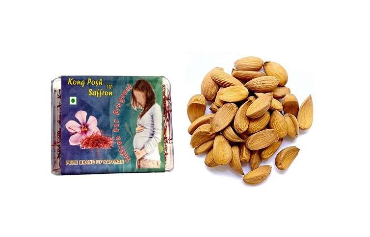 Saffron for pregnant woman, kashmiri mamra almonds